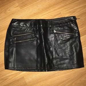 Black skort, fake leather